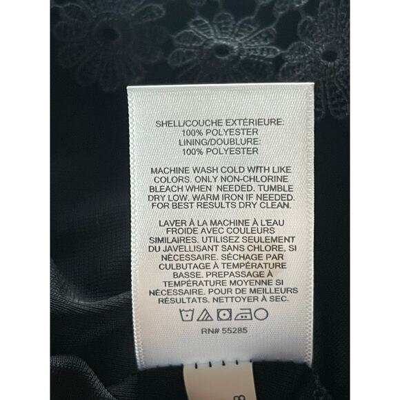 NWT Express Lace Puff Sleeve Crew Neck Top Medium - Picture 7 of 8